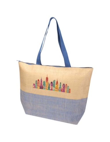 Borsa tote grande in carta paglia con cerniera Rhythm - 21L