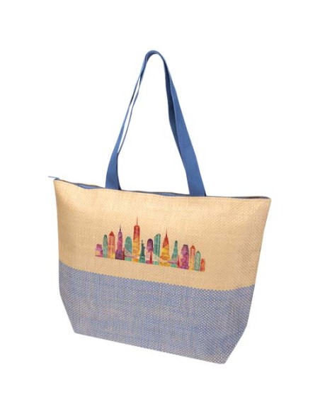 Borsa tote grande in carta paglia con cerniera Rhythm - 21L