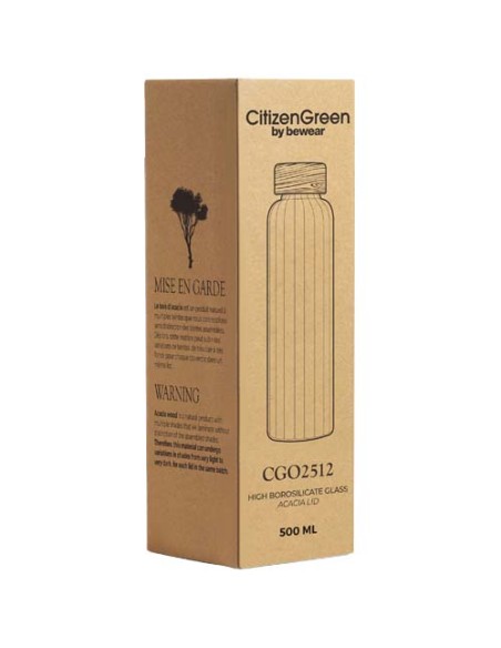 Borraccia Citizen Green Purflow da 500 ml in vetro borosilicato 
