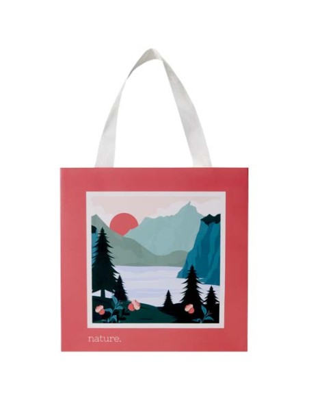 Borsa di carta da 230 g/m² con manici a nastro e laminazione lucida Smartfold - 24 x 10 x 24 cm