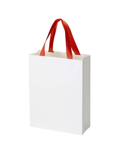 Borsa di carta Smartfold da 230 g/m² con manici a nastro e laminazione lucida - 24 x 10 x 32 cm