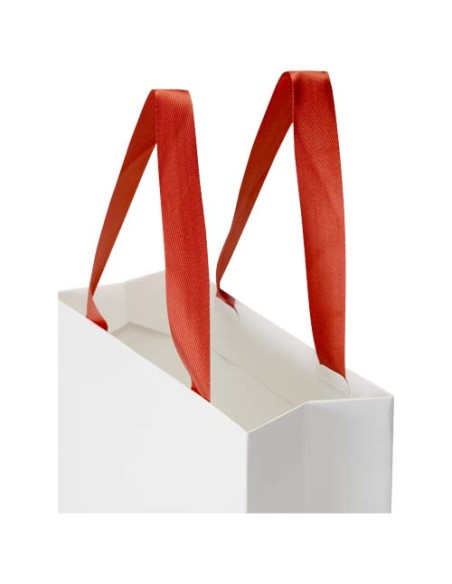 Borsa di carta Smartfold da 230 g/m² con manici a nastro e laminazione lucida - 24 x 10 x 32 cm