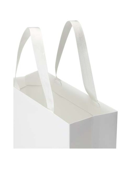 Borsa di carta da 230 g/m² con manici in nastro e laminazione lucida Smartfold - 31 x 12 x 31 cm
