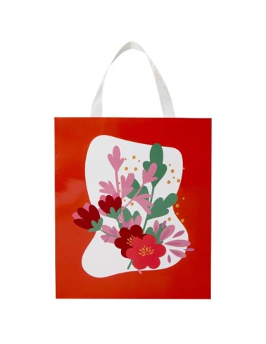 Borsa di carta da 230 g/m² con manici a nastro e laminazione lucida Smartfold - 31 x 12 x 39 cm