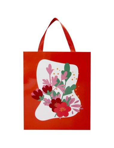 Borsa di carta da 230 g/m² con manici a nastro e laminazione lucida Smartfold - 31 x 12 x 39 cm