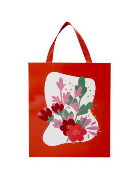 Borsa di carta da 210 g/m² con manici a nastro e laminazione lucida Smartfold - 31 x 12 x 39 cm