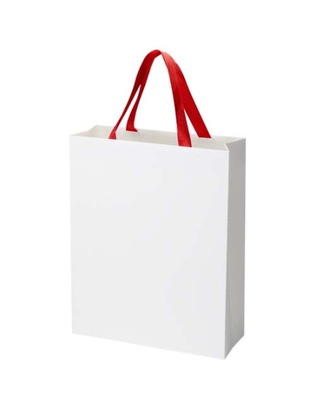 Borsa di carta da 230 g/m² con manici a nastro e laminazione lucida Smartfold - 31 x 12 x 39 cm