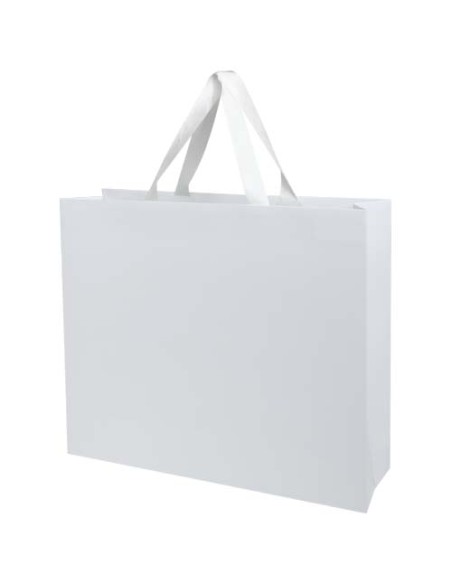 Borsa di carta da 230 g/m² con manici in nastro e laminazione lucida Smartfold- 42 x 12 x 35 cm