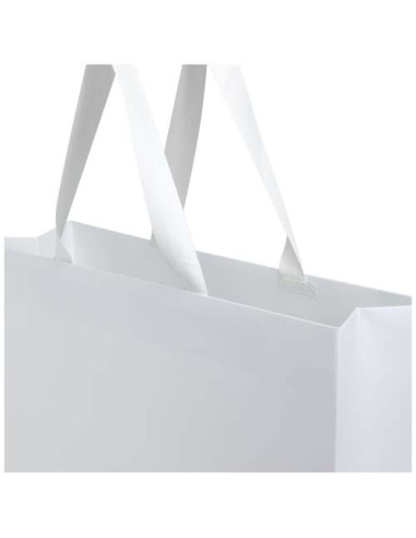 Borsa di carta da 230 g/m² con manici in nastro e laminazione lucida Smartfold- 42 x 12 x 35 cm