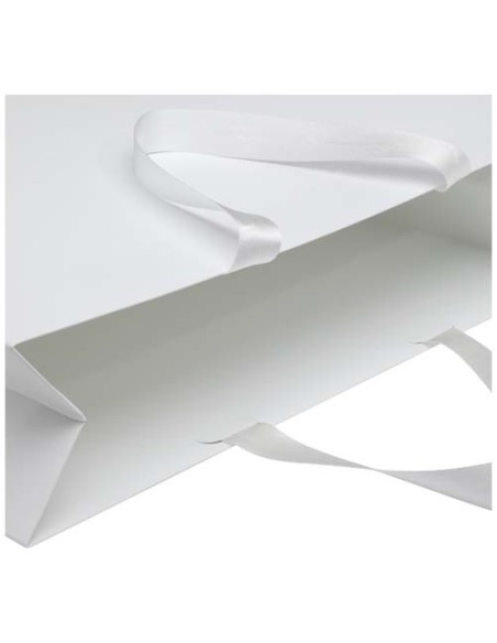 Borsa di carta da 230 g/m² con manici in nastro e laminazione lucida Smartfold- 42 x 12 x 35 cm