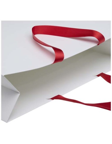 Borsa di carta da 230 g/m² con manici in nastro e laminazione lucida Smartfold- 42 x 12 x 35 cm