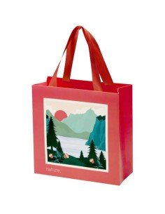 Borsa di carta da 230 g/m² con manici in nastro e laminazione opaca Smartfold  - 24 x 10 x 24 cm