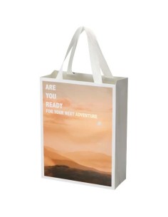 Borsa di carta Smartfold da 230 g/m² con manici in nastro e laminazione opaca - 24 x 10 x 32 cm