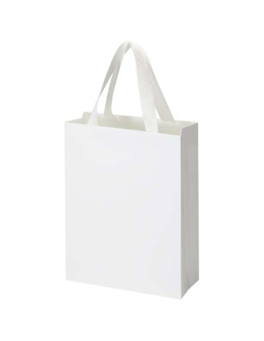 Borsa di carta Smartfold da 230 g/m² con manici in nastro e laminazione opaca - 24 x 10 x 32 cm