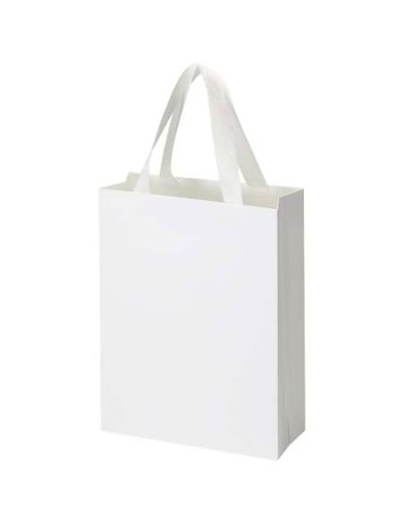 Borsa di carta Smartfold da 230 g/m² con manici in nastro e laminazione opaca - 24 x 10 x 32 cm