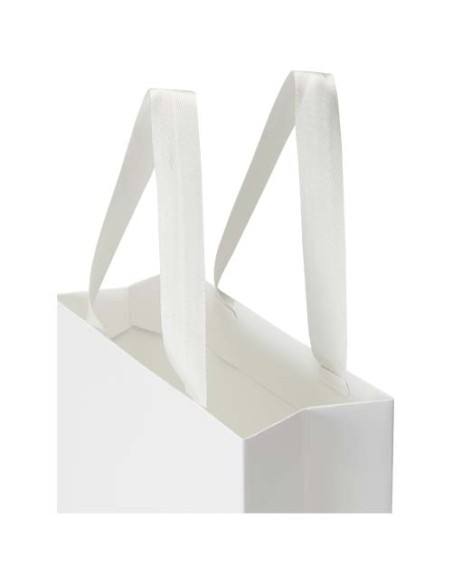 Borsa di carta Smartfold da 230 g/m² con manici in nastro e laminazione opaca - 24 x 10 x 32 cm