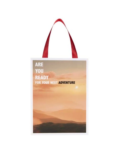 Borsa di carta Smartfold da 230 g/m² con manici in nastro e laminazione opaca - 24 x 10 x 32 cm