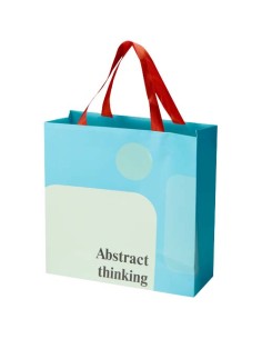 Borsa di carta Smartfold da 230 g/m² con manici in nastro e laminazione opaca - 31 x 12 x 31 cm