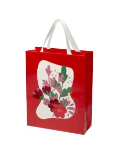 Borsa di carta da 230 g/m² con manici in nastro e laminazione opaca Smartfold - 31 x 12 x 39 cm