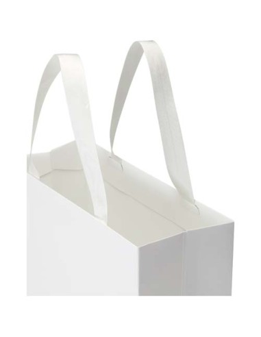 Borsa di carta da 230 g/m² con manici in nastro e laminazione opaca Smartfold - 31 x 12 x 39 cm