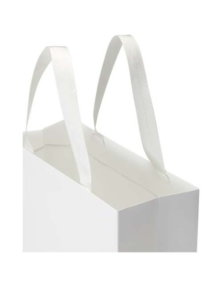 Borsa di carta da 230 g/m² con manici in nastro e laminazione opaca Smartfold - 31 x 12 x 39 cm