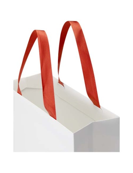 Borsa di carta da 230 g/m² con manici in nastro e laminazione opaca Smartfold - 31 x 12 x 39 cm