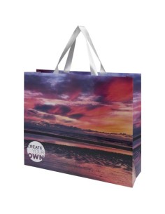 Borsa di carta da 230 g/m² con manici a nastro e laminazione opaca  Smartfold- 42 x 12 x 35 cm