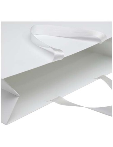 Borsa di carta da 210 g/m² con manici a nastro e laminazione opaca  Smartfold- 42 x 12 x 35 cm