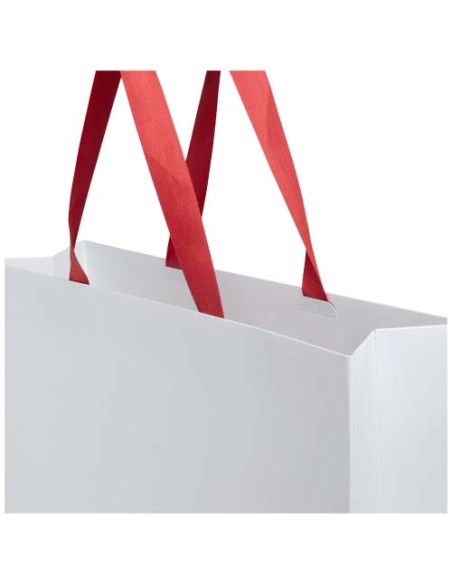 Borsa di carta da 230 g/m² con manici a nastro e laminazione opaca  Smartfold- 42 x 12 x 35 cm