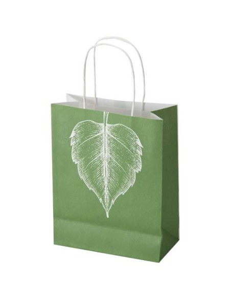 Borsa di carta Kraft da 120 g/m² con manici intrecciati - 18 x 9 x 23 cm