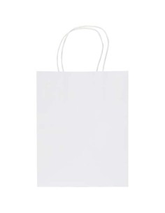 Borsa di carta Kraft da 120 g/m² con manici intrecciati - 18 x 9 x 23 cm