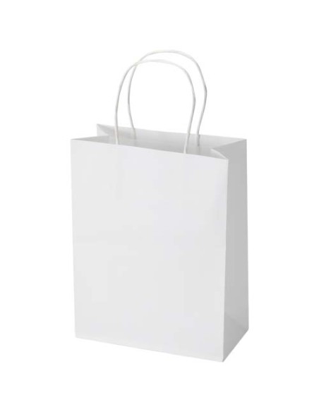 Borsa di carta Kraft da 120 g/m² con manici intrecciati - 18 x 9 x 23 cm