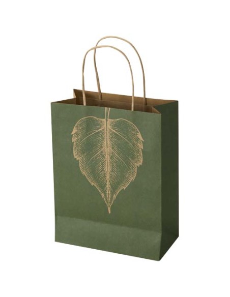 Borsa di carta Kraft da 120 g/m² con manici intrecciati - 18 x 9 x 23 cm