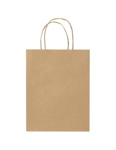 Borsa di carta Kraft da 120 g/m² con manici intrecciati - 18 x 9 x 23 cm