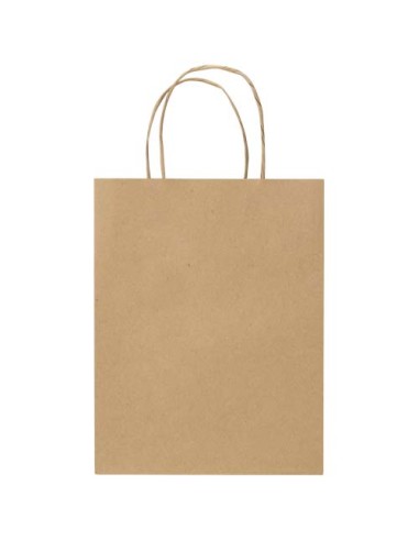 Borsa di carta Kraft da 120 g/m² con manici intrecciati - 18 x 9 x 23 cm
