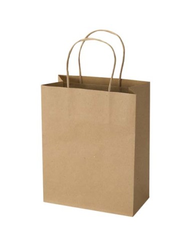Borsa di carta Kraft da 120 g/m² con manici intrecciati - 18 x 9 x 23 cm