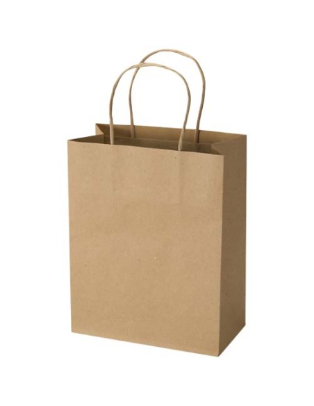 Borsa di carta Kraft da 120 g/m² con manici intrecciati - 18 x 9 x 23 cm