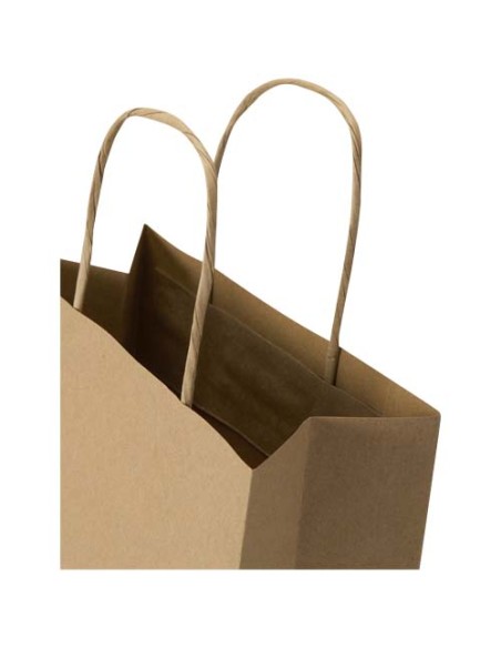 Borsa di carta Kraft da 120 g/m² con manici intrecciati - 18 x 9 x 23 cm