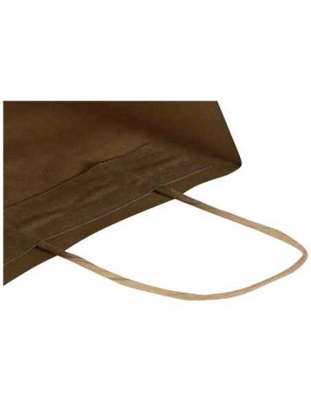 Borsa di carta Kraft da 120 g/m² con manici intrecciati - 18 x 9 x 23 cm