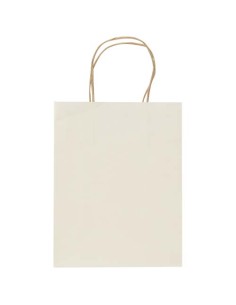 Borsa in carta riciclata da scarti di prodotti agricoli da 150 g/m² con manici intrecciati - 18 x 9 x 23 cm