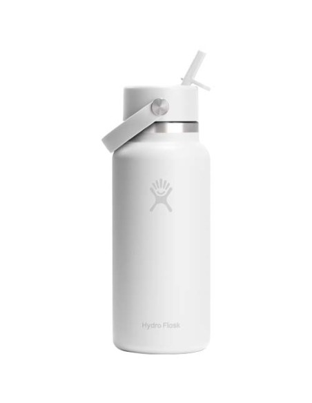 Borraccia termica Hydro Flask Wide Mouth da 946 ml in acciaio inossidabile e tappo con cannuccia