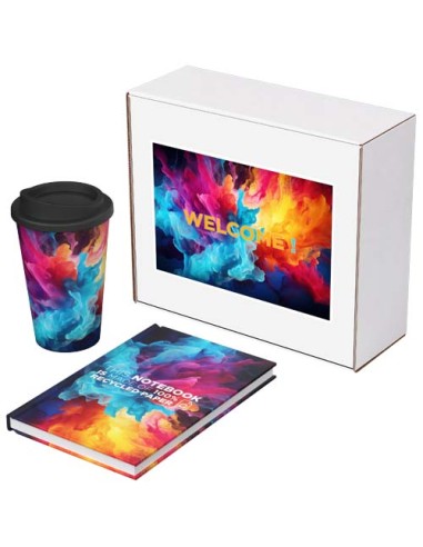 Set regalo riciclato Keswick – Taccuino Novella Brontë e bicchiere Americano