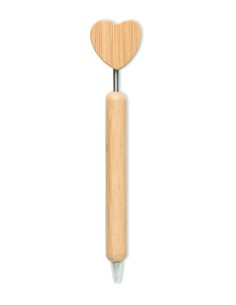 Penna a sfera con cuore in bambù