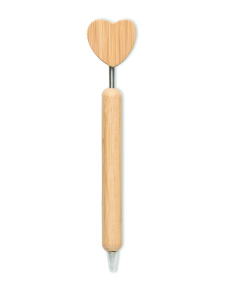 Penna a sfera con cuore in bambù