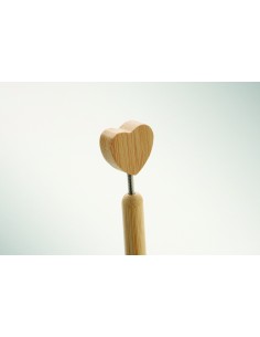 Penna a sfera con cuore in bambù