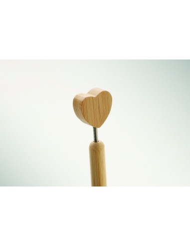 Penna a sfera con cuore in bambù