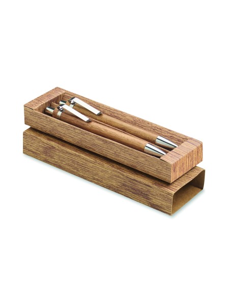 Set penna e matita in legno