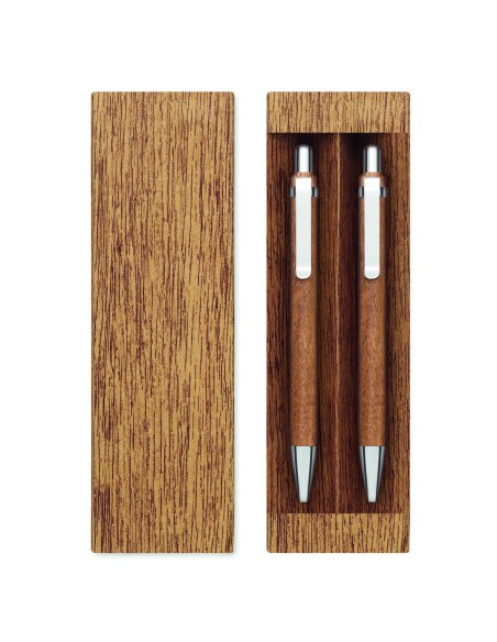 Set penna e matita in legno