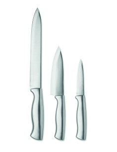 Set 3 coltelli in acciaio inox