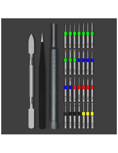 Set di riparazione con cacciaviti da 30 pezzi in custodia di alluminio SCX.design T20